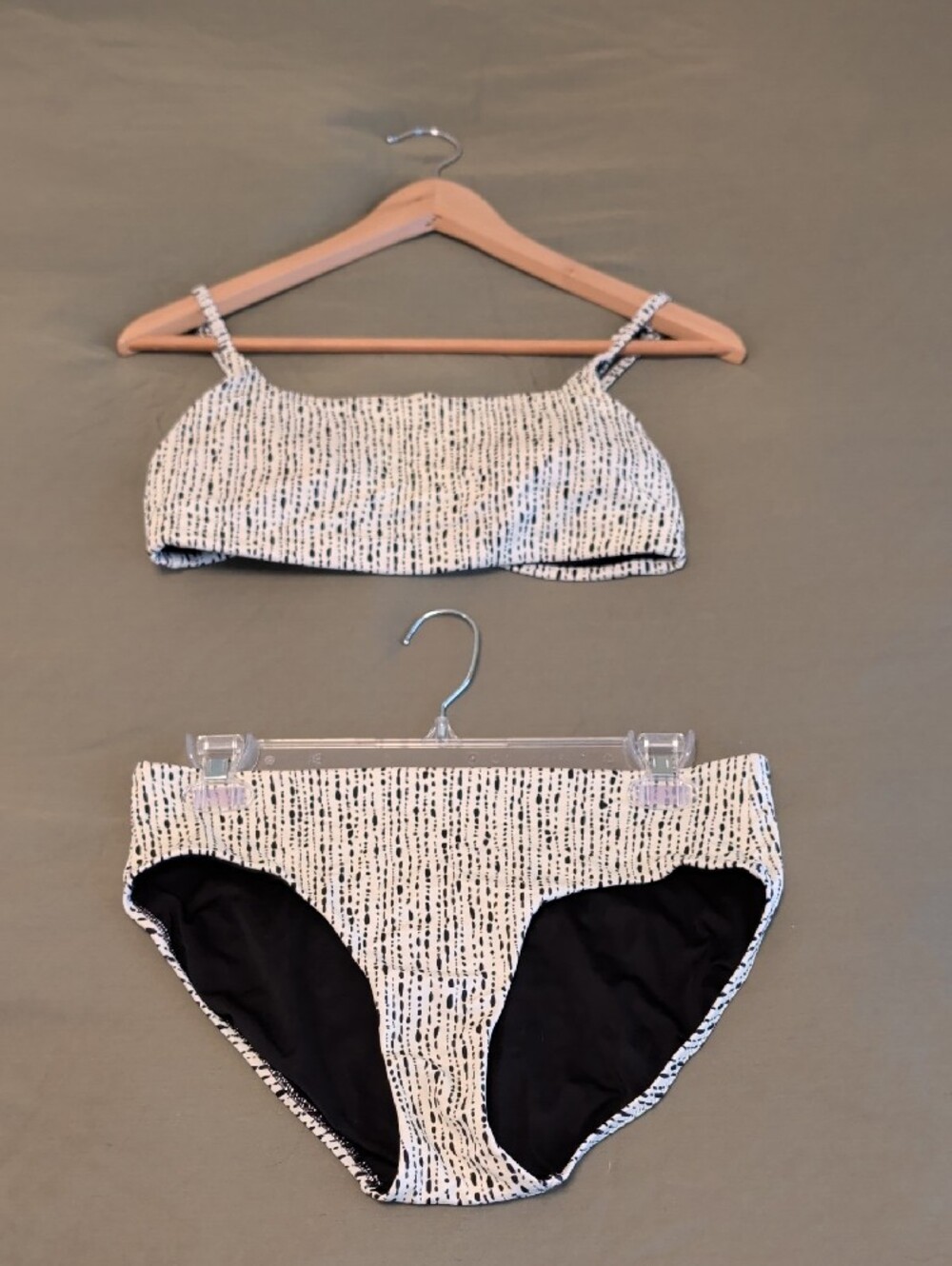 Athleta Bikini - Sporty Cut, Black Dots On White